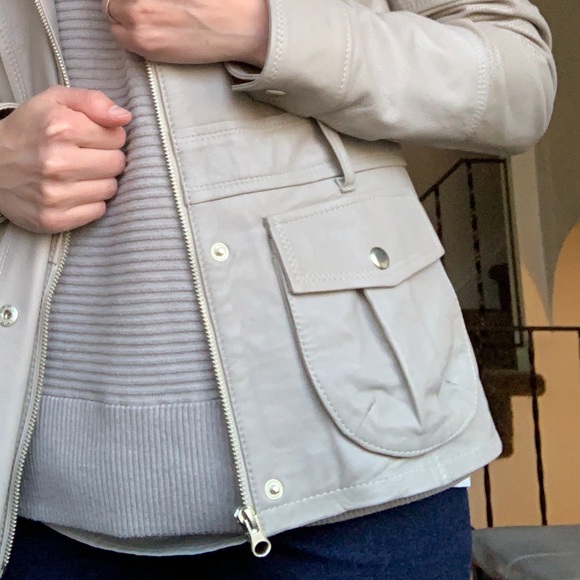Taupe real leather jacket - Picture 9 of 10